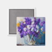 Hübsche alte lila Blumen Magnet (Vorderseite/Rückseite)