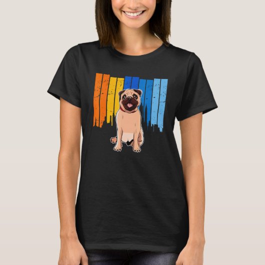 Hübsche alte Mops-Hunderasse T-Shirt (Vorderseite)
