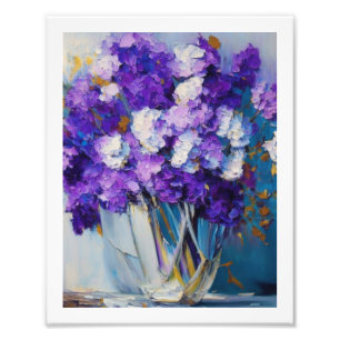 Hübsche alte violette Blumen Fotodruck