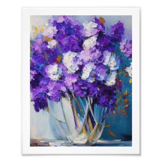 Hübsche alte violette Blumen Fotodruck (Vorne)