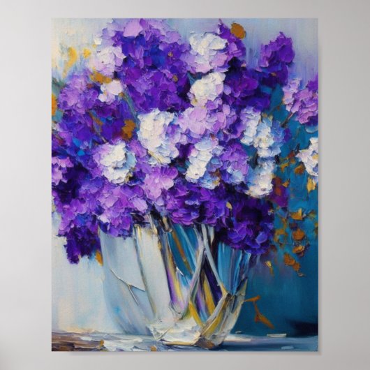 Hübsche alte violette Blumen Poster (Vorne)