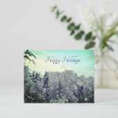 Hübsche Altwinterlandschaft Schnee Weihnachtsbäume Postkarte (Stehend Vorderseite)