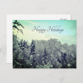 Hübsche Altwinterlandschaft Schnee Weihnachtsbäume Postkarte (Vorne/Hinten)