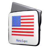 Hübsche amerikanische Flagge Laptopschutzhülle (Vorderseite Links)