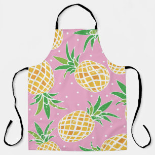 Hübsche Ananas auf grunge rosa punktiertem Hinterg Schürze