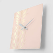 Hübsche Ananas aus Kupfer, Rose aus Gold und Rosa Quadratische Wanduhr (Winkel)