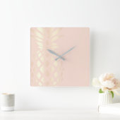Hübsche Ananas aus Kupfer, Rose aus Gold und Rosa Quadratische Wanduhr (Zuhause)