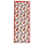 Hübsche Ananas mit rotem Hintergrund Geschenktüte Für Weinflaschen (Vorderseite)