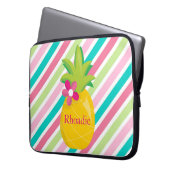 Hübsche Ananas mit Streifen Laptopschutzhülle (Vorderseite Links)