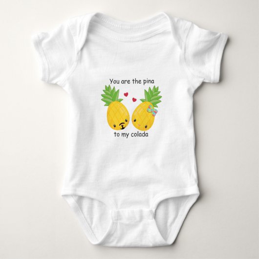 Hübsche Ananas Tropisches Pina Colada Romantisch Baby Strampler (Vorderseite)