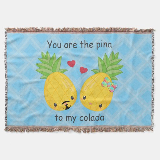 Hübsche Ananas Tropisches Pina Colada Romantisch Decke (Vorderseite)