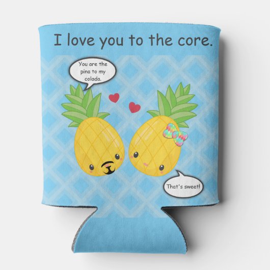 Hübsche Ananas Tropisches Pina Colada Romantisch Dosenkühler (Rückseite)