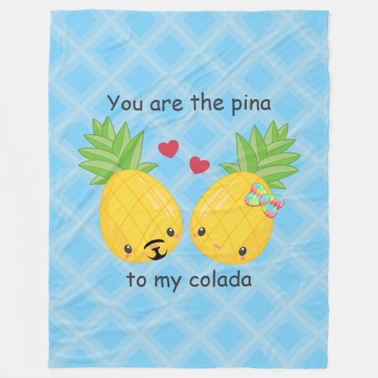 Hübsche Ananas Tropisches Pina Colada Romantisch Fleecedecke (Vorderseite)