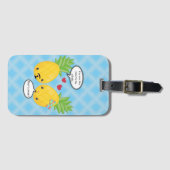 Hübsche Ananas Tropisches Pina Colada Romantisch Gepäckanhänger (Vorderseite (Horizontal))