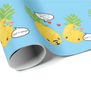 Hübsche Ananas Tropisches Pina Colada Romantisch Geschenkpapier
