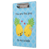 Hübsche Ananas Tropisches Pina Colada Romantisch Klemmbrett (Links)