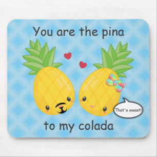 Hübsche Ananas Tropisches Pina Colada Romantisch Mousepad