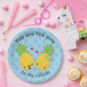 Hübsche Ananas Tropisches Pina Colada Romantisch Pappteller (Party)