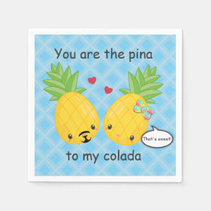 Hübsche Ananas Tropisches Pina Colada Romantisch Serviette