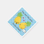 Hübsche Ananas Tropisches Pina Colada Romantisch Serviette (Ecke)