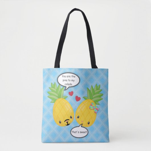 Hübsche Ananas Tropisches Pina Colada Romantisch Tasche (Vorderseite)
