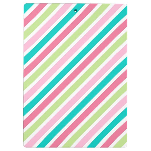 Hübsche Ananas und farbenfrohe Streifen Klemmbrett (Rückseite)