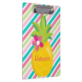 Hübsche Ananas und farbenfrohe Streifen Klemmbrett (Rechts)