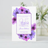 Hübsche Anemones Floral 25. Geburtstag Dankeskarte (Stehend Vorderseite)