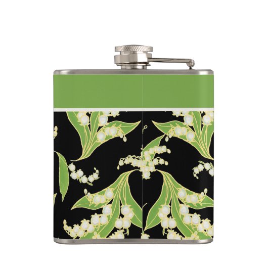 Hübsche angesagte mit Blumenflasche: Maiglöckchen, Flachmann (Rückseite)