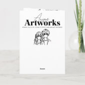 Hübsche Anime Girl Coloring Page Karte (Rückseite)