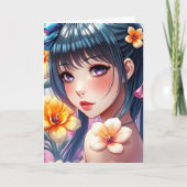 Hübsche Anime Girl Coloring Page Karte (Vorderseite)