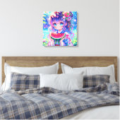Hübsche Anime Girl Eating Leinwanddruck (Insitu (Schlafzimmer))