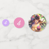 Hübsche Anime Girl mit Cupcake Geburtstag Konfetti (Vorderseiten)