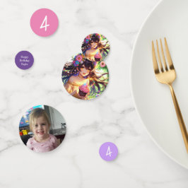 Hübsche Anime Girl mit Cupcake Geburtstag Konfetti