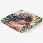 Hübsche Anime Girl's Birthday Cupcake Pappteller (Gewinkelt)