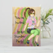 Hübsche Animemädchenmode-Opfer-Party Einladungen (Stehend Vorderseite)