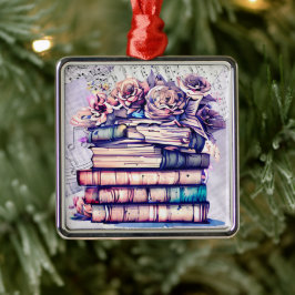 Hübsche antike Bibliothek und Vintage Rose Ornament Aus Metall