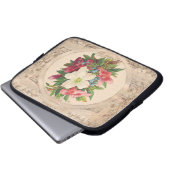 Hübsche antike Blumen Laptopschutzhülle (Vorne Knopf)