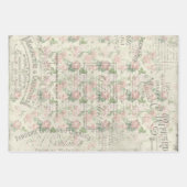 Hübsche antike Collage Add Name & Secret Message 3 Geschenkpapier Set (Vorderseite 2)