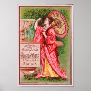 Hübsche Anzeige für Florida-Wasser Poster