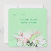 Hübsche Apfel-Blume Brautpartys Einladung (Rückseite)