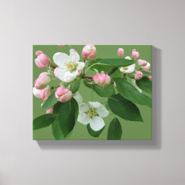 Hübsche Apfelblüte Blumenblüte, einfach grün Hygge Leinwanddruck