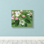 Hübsche Apfelblüte Blumenblüte, einfach grün Hygge Leinwanddruck (Insitu (Holzboden))