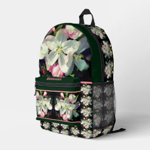 Hübsche Apple Spring Blume blüht Personalisiert Bedruckter Rucksack