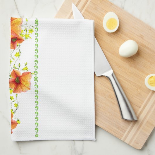 Hübsche Apricot-Blume Geschirrtuch (Viertel Falte)