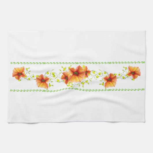 Hübsche Apricot-Blume Geschirrtuch (Horizontal)