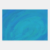 Hübsche Aqua Blue Farbkoordinierte Muster Geschenkpapier Set (Vorderseite 3)