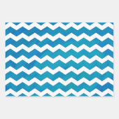 Hübsche Aqua Blue Farbkoordinierte Muster Geschenkpapier Set (Vorderseite 2)