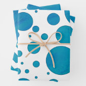 Hübsche Aqua Blue Farbkoordinierte Muster Geschenkpapier Set (Beispiel)