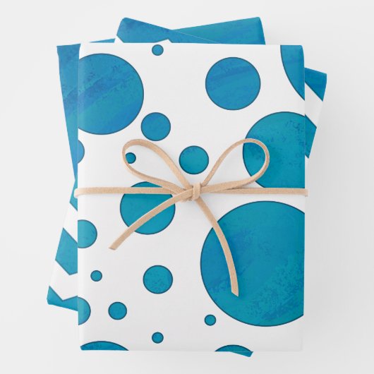 Hübsche Aqua Blue Farbkoordinierte Muster Geschenkpapier Set (Beispiel)